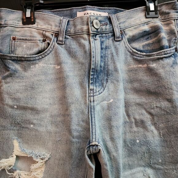 PacSun Light Stitch & Repair Stacked Skinny Jeans - Picture 9 of 16